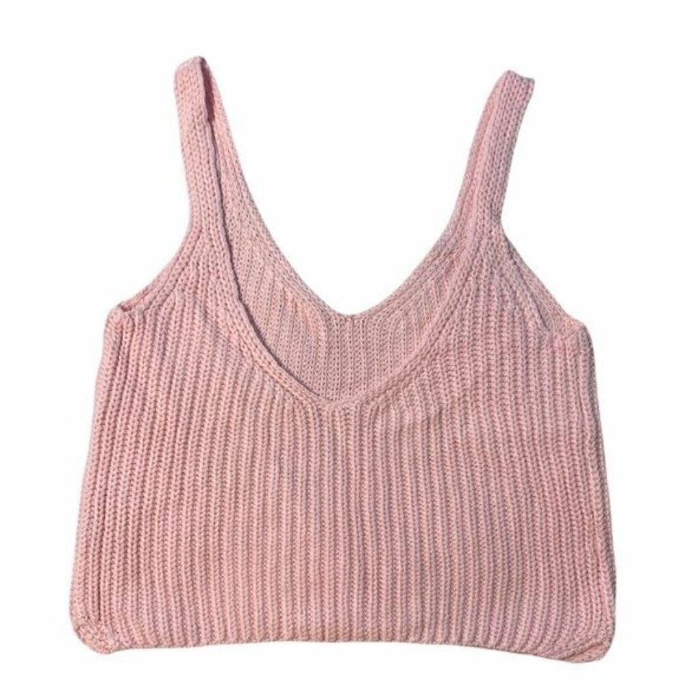 NEW American Apparel Knit Light Pink Cropped Tank - Picture 2 of 3
